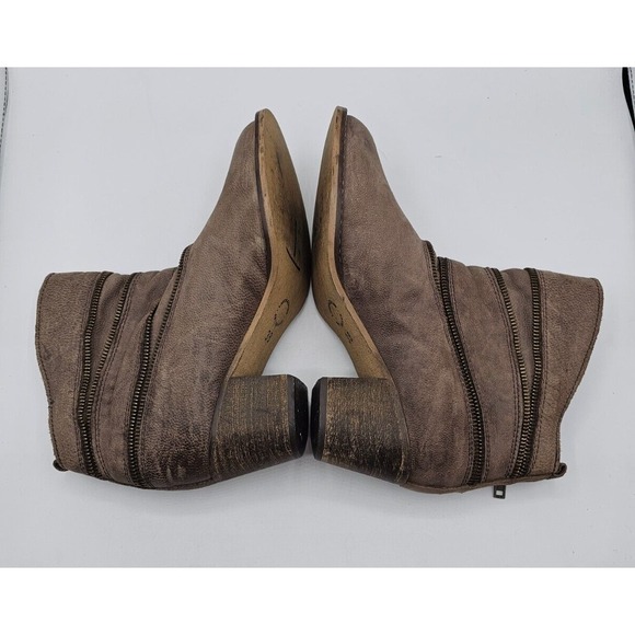 Sundance Catalog Ankle Boots Booties Womens 38 Brown Leather Zipper Boho Western - Picture 9 of 15